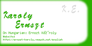 karoly ernszt business card